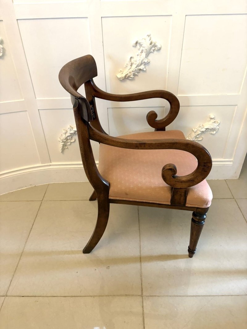 Antique Regency Mahogany Set of 6 Dining Chairs Including 2 Carvers - Image 5